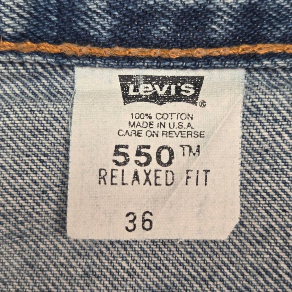 Vtg‎ Levi's 550 Made in USA Denim Relaxed Fit Shorts Mens 36 Fits 34 Y2K 2000